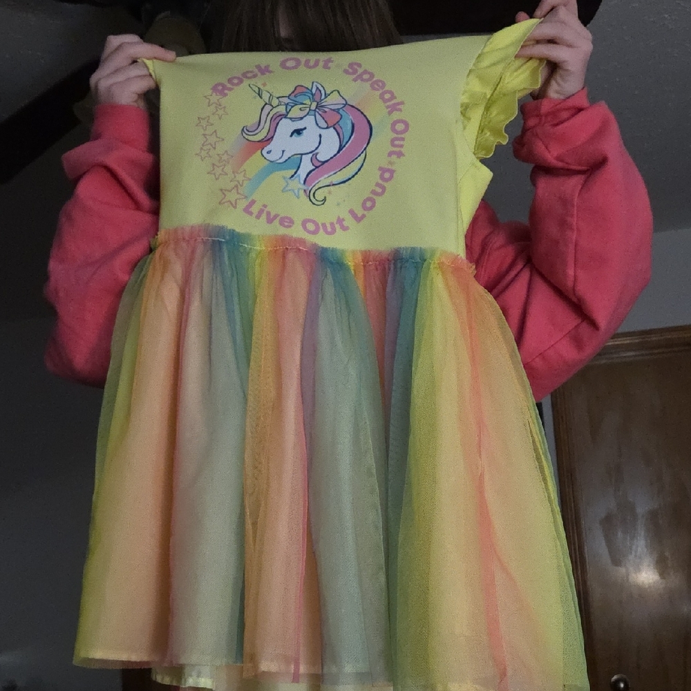 Unicorn Rainbow Kids Casual Dress